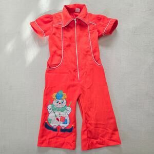 Vintage Clown Red Pantsuit 18-24 months
